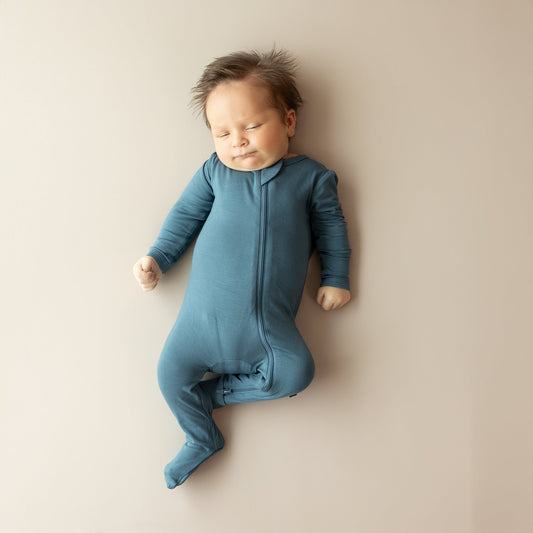 Zippered Footie in Atlantic