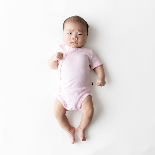 Pointelle Kimono Bodysuit in Sakura