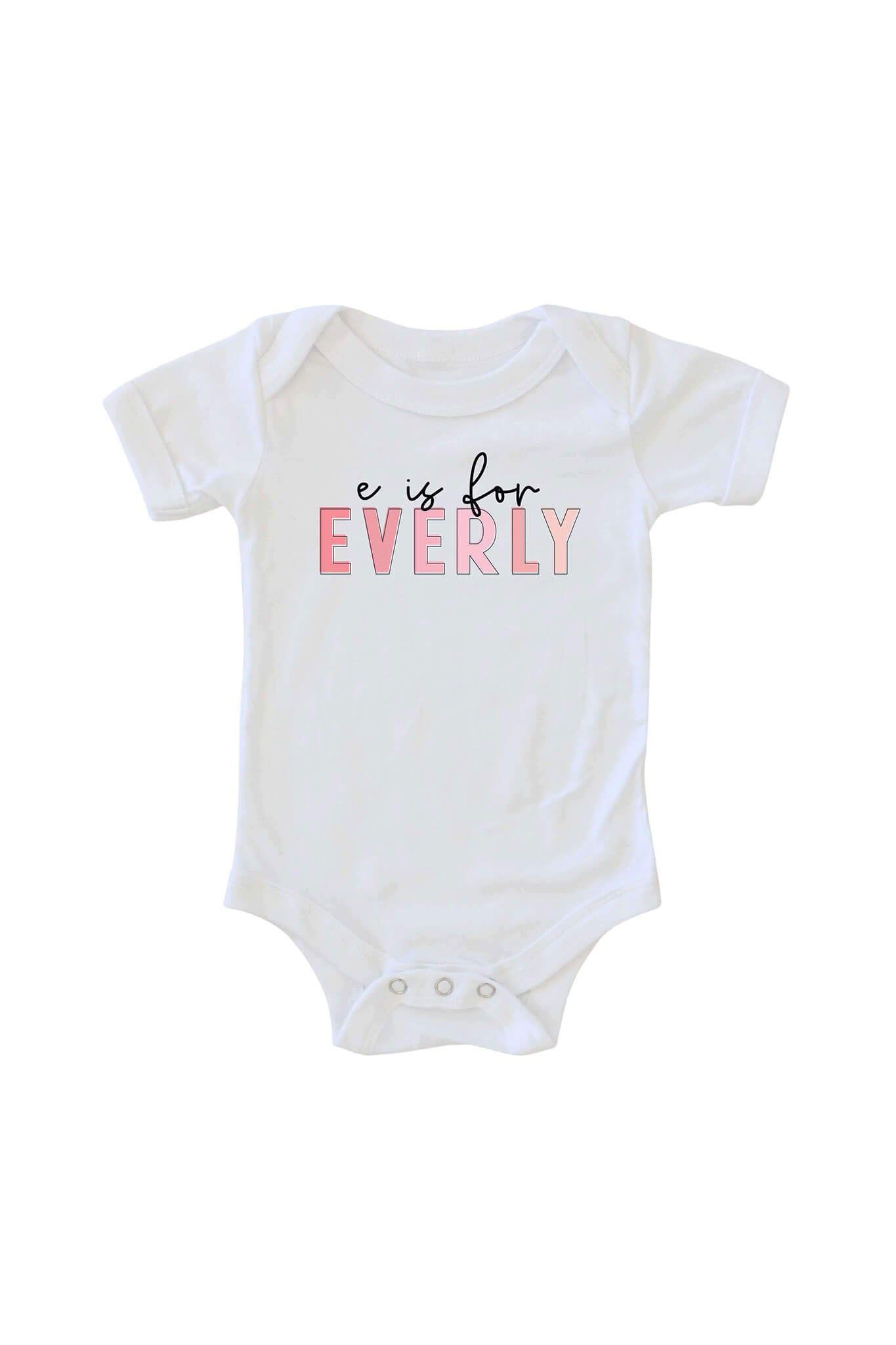 Personalized Pink Name Graphic Bodysuit | White